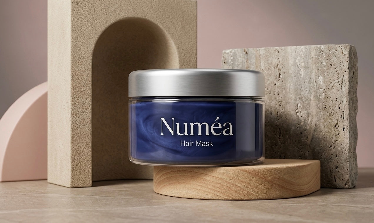 Maschera Blu Anti-riflessi Arancio per Capelli Castani